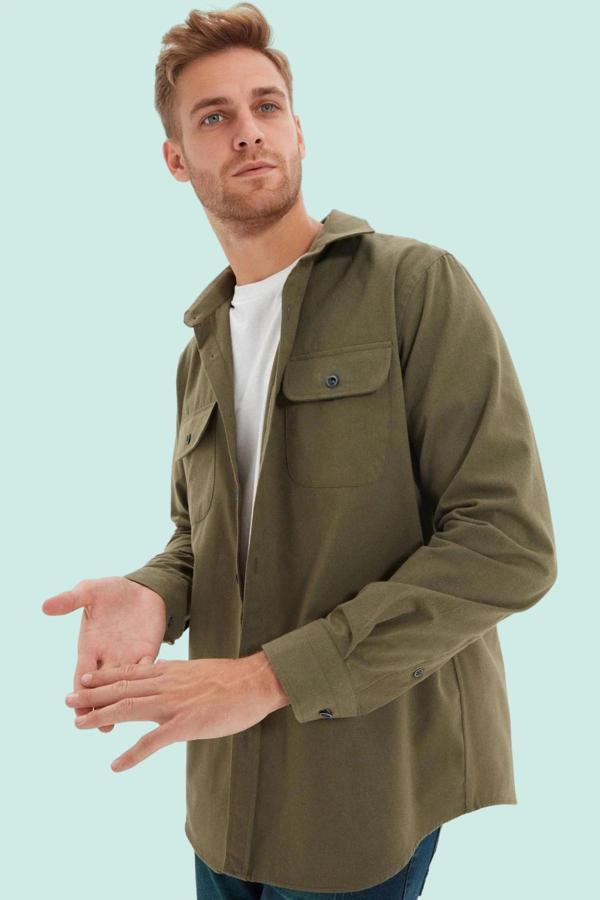 Erkek Regular Fit Kışlık Flanel Gömlek Renk Casual Günlük Hafta Sonu Yaz Aylarının Vazgeçilmezi - Image 1