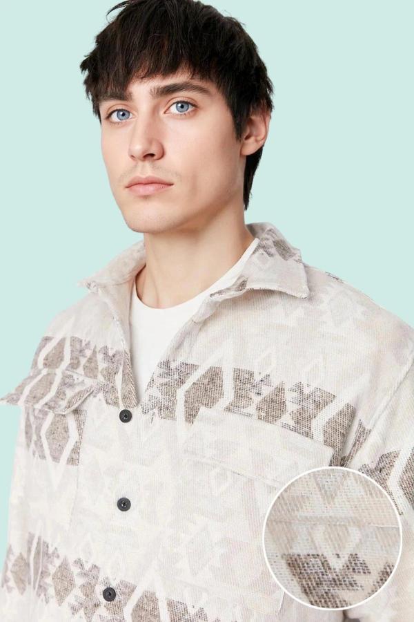 Kadın Unisex Regular Fit Etnik Desenli Oduncu Gömlek Kışlık Casual Tarz Yaz Aylarının Vazgeçilmezi - Image 1