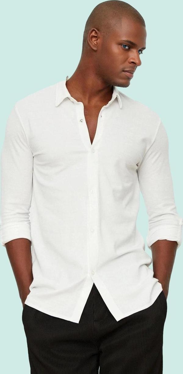 Erkek Slim Fit Örme Pike Gömlek Pamuk Günlük Ve İş Hayatı Hafta Sonu Yaz Aylarının Vazgeçilmezi - Image 1