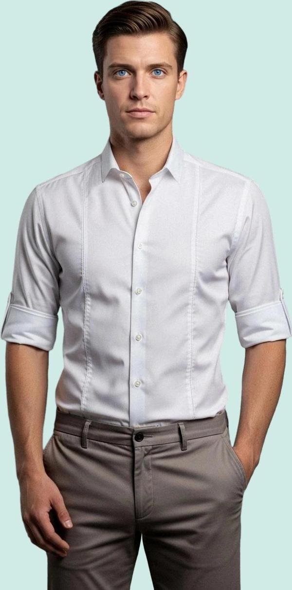Erkek Super Slim Fit Gömlek Ottoman Dokuma Günlük Ve İş Hayatı Hafta Sonu Kaliteli Malzeme - Image 1