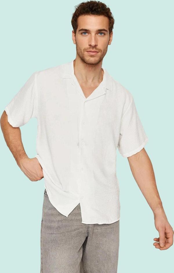 Erkek Oversize Keten Görünümlü Gömlek Kısa Kollu Apaş Yaka Günlük Yaz Aylarının Vazgeçilmezi - Image 1