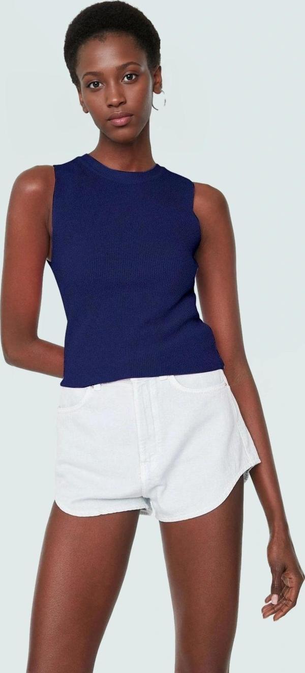 Triko Bluz Bisiklet Yaka Kolsuz Rahat Günlük Yazlık Modern Stil Seçkin Malzeme - Image 1