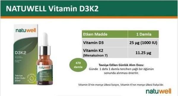 Natuwell D3K2 20  Ml Damla - Image 1