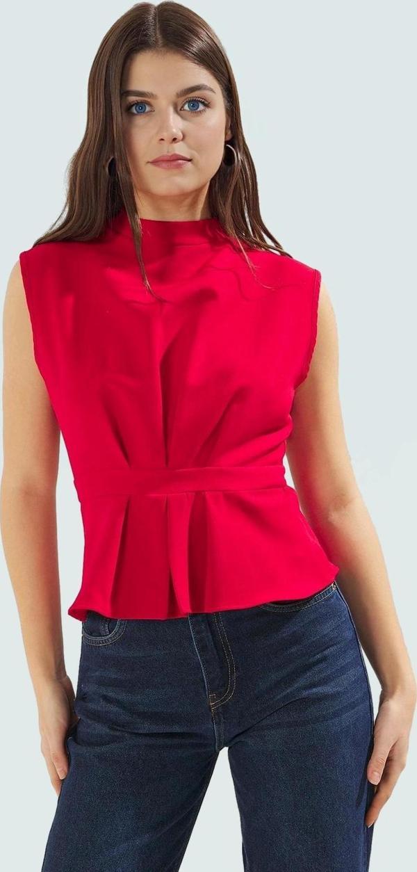 Rahat Kolsuz Bluz Yazlık Dokuma Polyester Karışımlı Trend Tasarım Seçkin Malzeme - Image 1