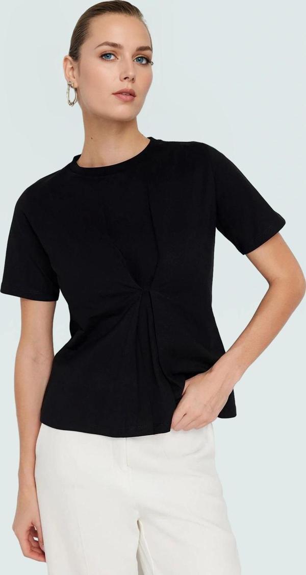 Pamuklu Bluz Regular Kalıp Bisiklet Yaka Örme Kumaş Günlük Kullanım Şık Görünüm - Image 1