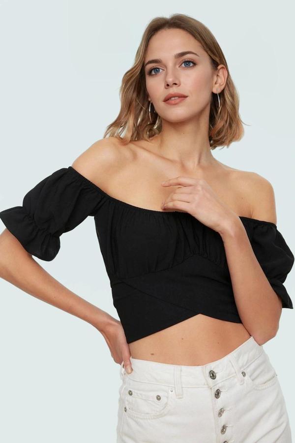 Şık Poplin Bluz Omzu Yazlık Casual Tasarım Kaliteli İşçilik Özel Premium Kalite - Image 1