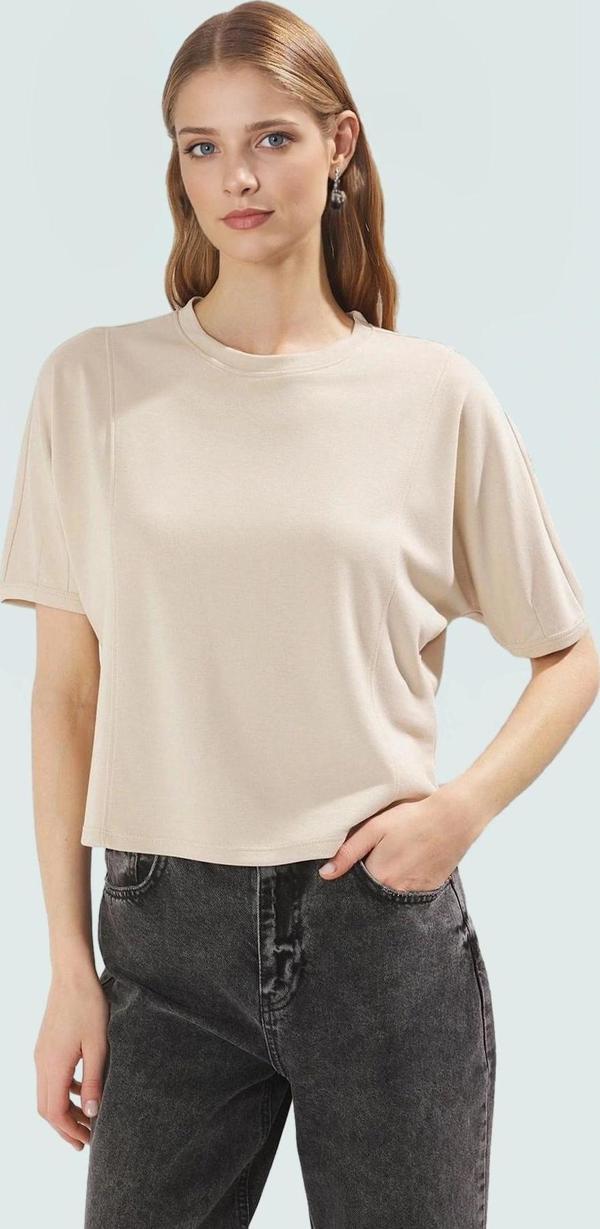 Yazlık Rahat Crop Bluz Scuba Kumaş Bisiklet Yaka Regular Kalıp Kullanım Premium Kalite - Image 1