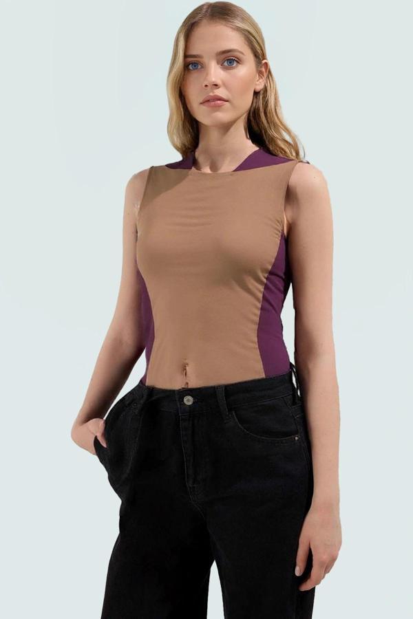 100 Polyester Scuba Krep Kadın Yazlık Örme Yelek Bisiklet Yaka Regular Günlük Kullanım İçin - Image 1