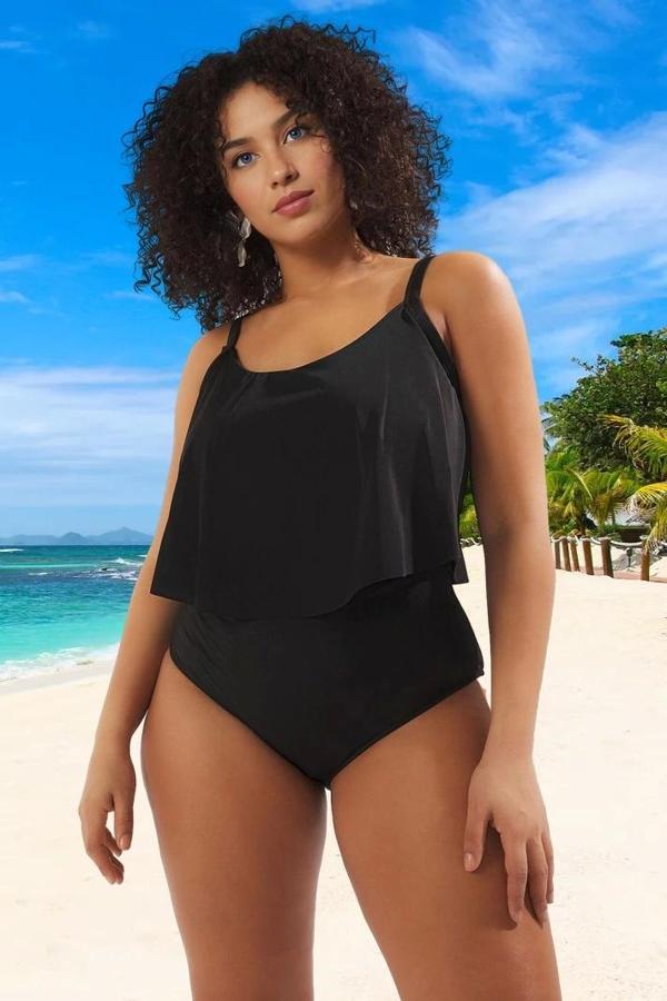 Konforlu Plus Size Mayo Tasarım Büyük Beden Yüksek Konfor Özgüvenli Stil - Image 1