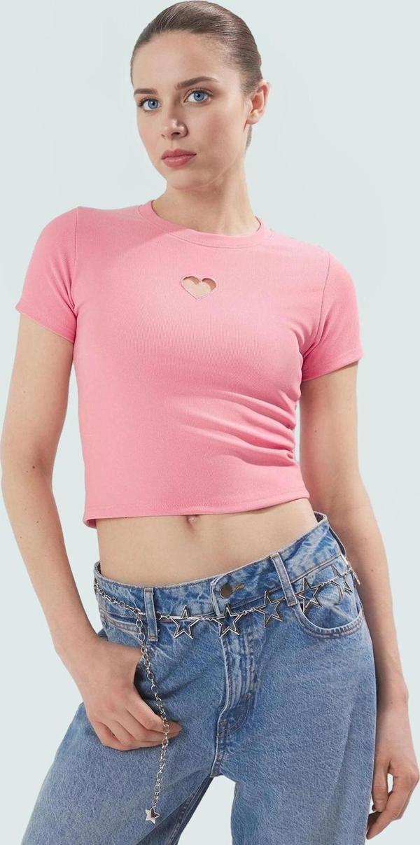 Kısa Kol Örme Bluz Bisiklet Yaka Fitted Ottoman Kumaş Yazlık Rahat Ve Şık Trend Tasarım - Image 1