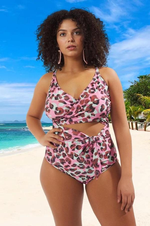 Konforlu Plus Size Mayo Tasarım Büyük Beden Plaj Kıyafeti Tam Destek - Image 1