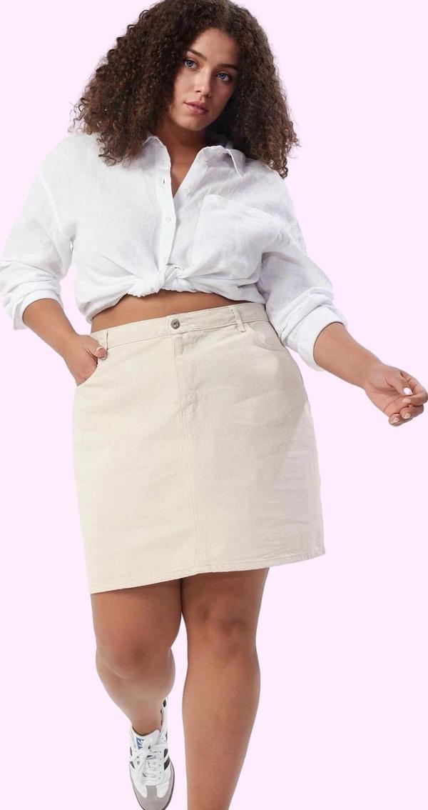 Kadın Denim Etek Yüksek Bel Pamuk Günlük Casual Stil Hafta Sonu Yaz Aylarının Vazgeçilmezi - Image 1