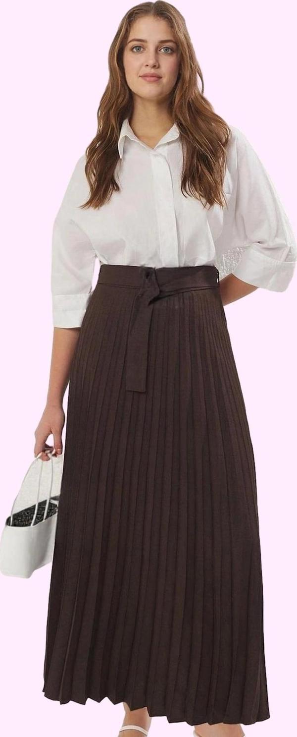 Kadın Keten Görünümlü Plise Maxi Etek Günlük Ve Özel Günler İçin Yaz Aylarının Vazgeçilmezi - Image 1