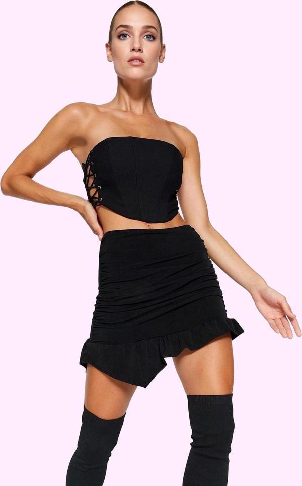 Kadın Mini Örme Etek; Vücuda Oturan Kalem Kalıp Şık ve Gece Kullanımı İçin Günlük Kullanım - Image 1