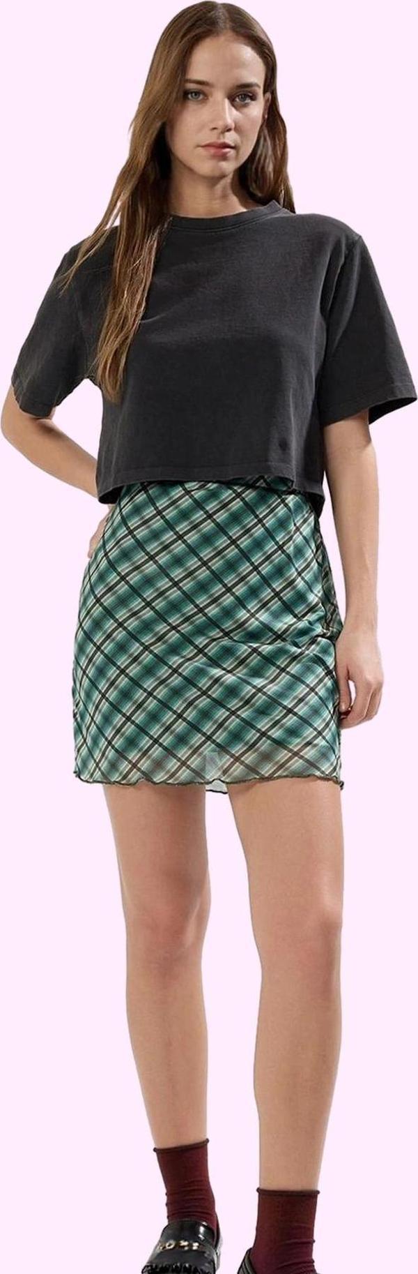 Kadın Yüksek Belli Mini Etek Astarlı Örme Kumaş Günlük Casual Yaz Hafta Sonu Modern Tasarım - Image 1