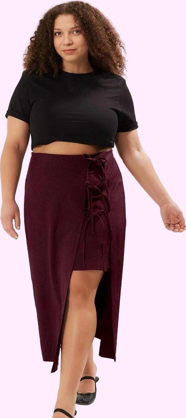 Kadın Büyük Beden Etek Fiyonk Detaylı Günlük Kullanım İçin Hafta Sonu Yaz Aylarının Vazgeçilmezi - Image 1