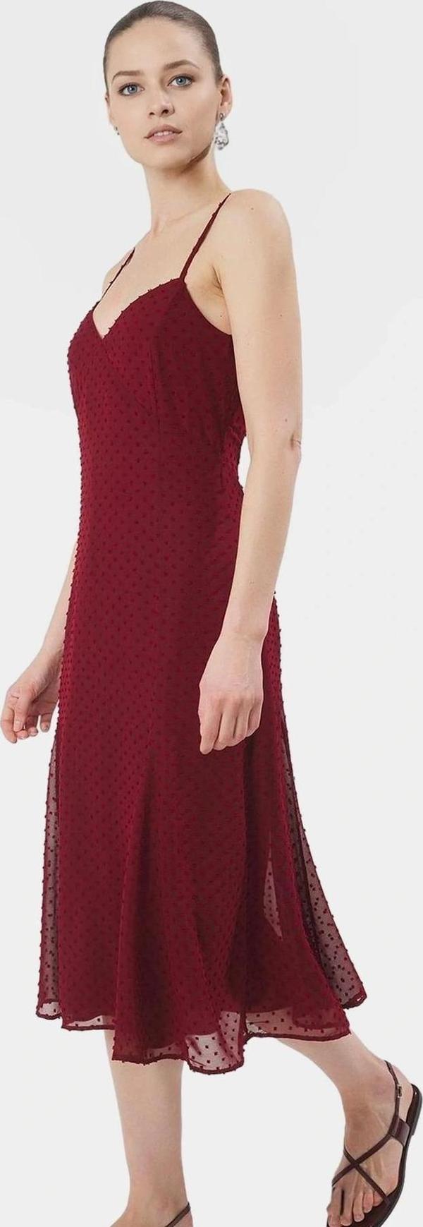 Kolsuz A Kesim Midi Elbise Şifon Dokuma  Polyester Rahat Ve Şık Mükemmel Uyum - Image 1