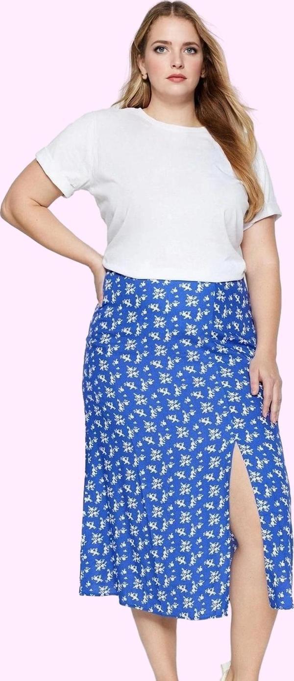 Kadın Büyük Beden Viskoz Dokuma Etek A line Şıklığı Casual Tarzı Midi Boy Günlük Kombinler - Image 1