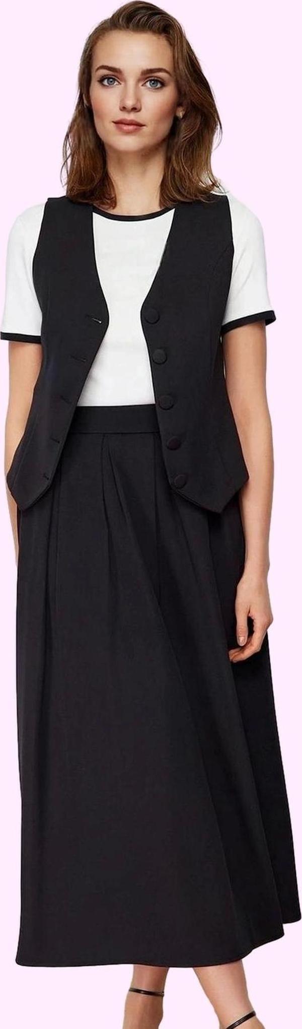 Kadın Kemerli Maxi Etek Polyester Elastan Finike Dokuma Casual Stil Yaz Aylarının Vazgeçilmezi - Image 1