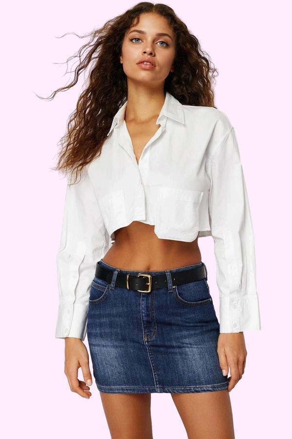 Kadın Care Koleksiyonu A line Denim Mini Etek Pamuk Günlük Kullanım Yaz Aylarının Vazgeçilmezi - Image 1