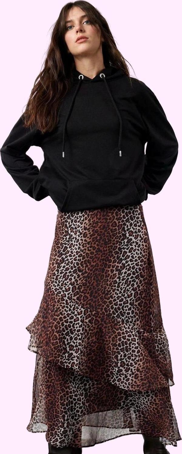 Kadın Animal Desenli Maxi Etek Şifon Dokuma Kumaş Günlük Kombinler Yaz Aylarının Vazgeçilmezi - Image 1