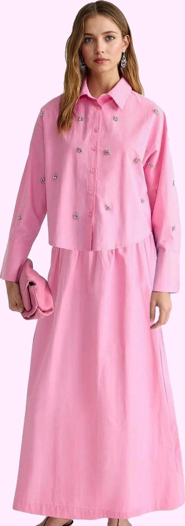 Kadın Pamuklu Terrycotton Maxi Etek Renk Rahat Kloş Kesim Günlük Yaz Aylarının Vazgeçilmezi - Image 1