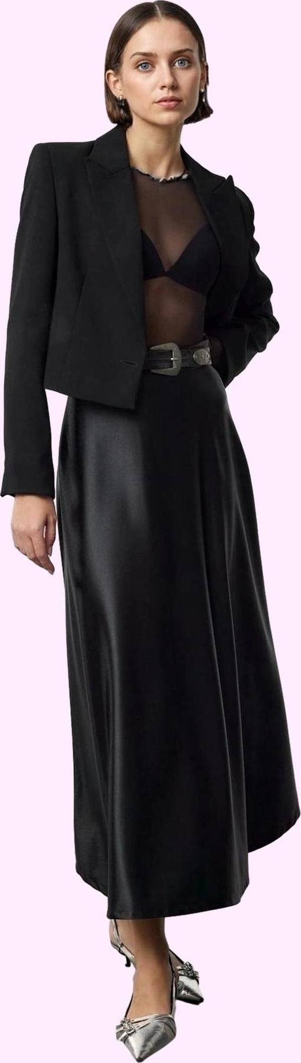 Kadın Maxi Etek Yüksek Bel A line Kesim Polyester Yazlık Günlük Kullanım Dayanıklı Malzeme - Image 1