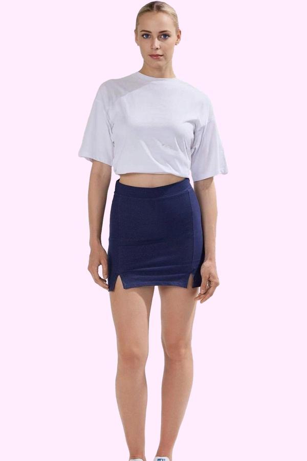 Kadın Pamuk Mini Şort Etek Rahat Kesim Yazlık Normal Bel Slim Fit Yaz Aylarının Vazgeçilmezi - Image 1