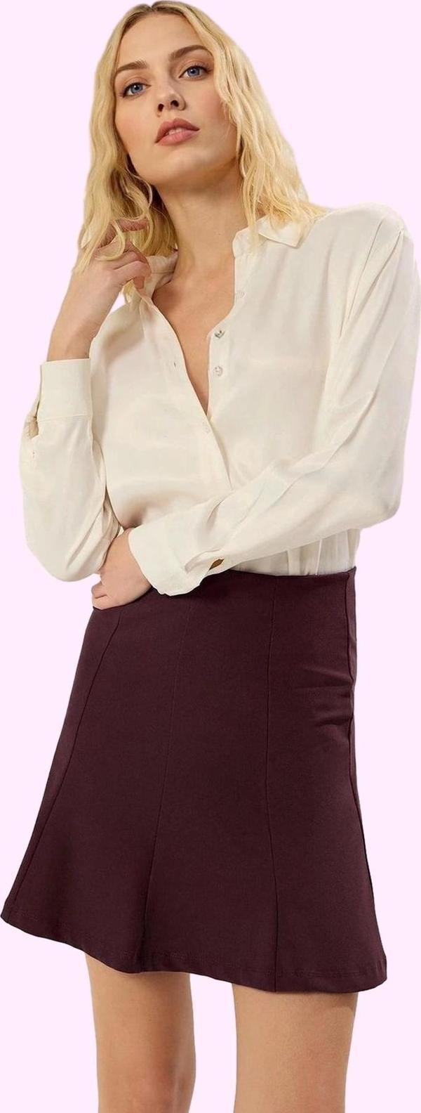 Kadın Yüksek Bel Kloş Mini Etek Rahat Paper Touch Yazlık Günlük Yaz Aylarının Vazgeçilmezi - Image 1