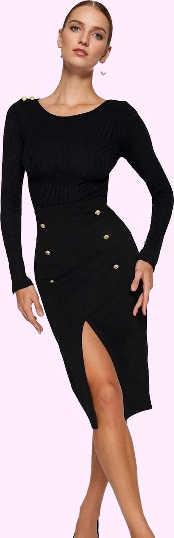 Kadın Kalem Etek Midi Boy Scuba Krep Kumaştan Polyester Günlük Kullanım Yaz Aylarının Vazgeçilmezi - Image 1
