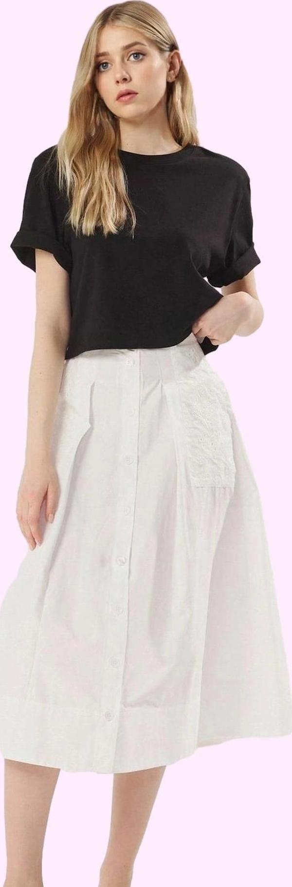 Kadın Pamuklu Maxi Etek Düğme Detaylı A line Casual Günlük Kullanım Yaz Aylarının Vazgeçilmezi - Image 1