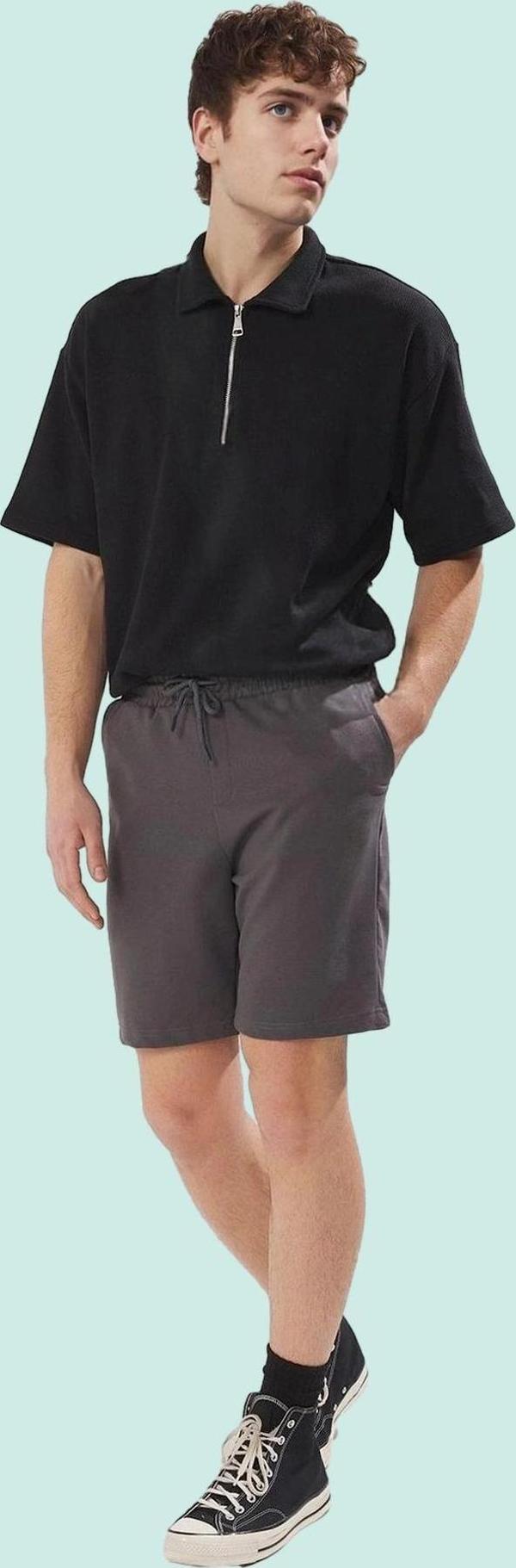 Erkek Basic Şort Lastikli Bel Kısa Boy Rahat Kalıp Günlük Kombinler İçin Dayanıklı Malzeme - Image 1