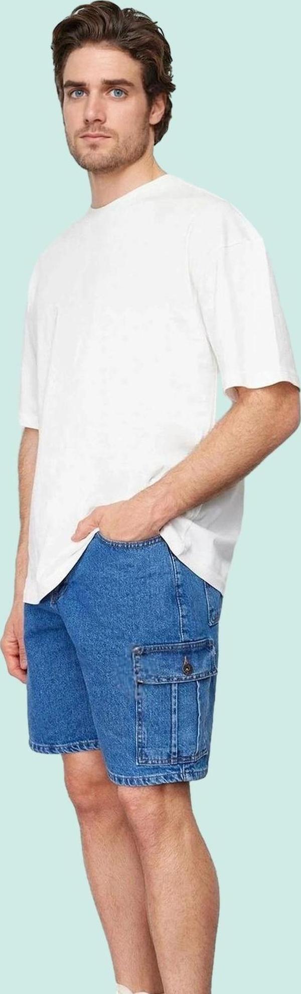 Erkek Denim Şort Pamuk Casual Günlük Kullanım Dayanıklı Malzeme Yaz Aylarının Vazgeçilmezi - Image 1