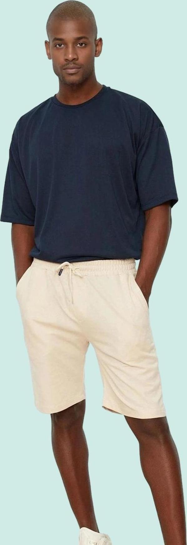 Erkek Basic Şort Lastikli Bel Kısa Boy Rahat Kalıp Günlük Kombinler İçin Dayanıklı Malzeme - Image 1