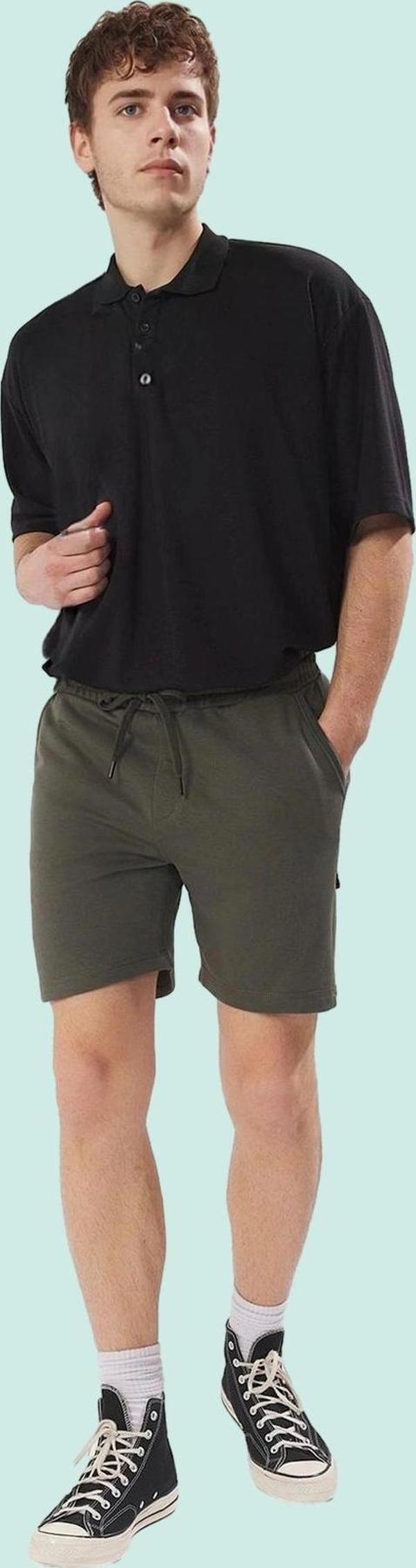 Erkek Günlük Kullanım Boru Paça Şort Nefes Alan Pamuklu Kumaş Hafta Sonu Dayanıklı Malzeme - Image 1