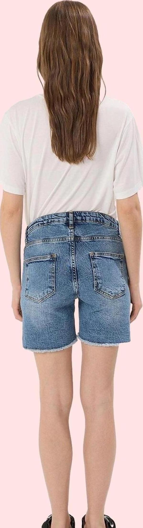 Kadın Hamile Denim Şort Regular Boy Geniş Paça Yüksek Bel Günlük Yaz Aylarının Vazgeçilmezi - Image 1