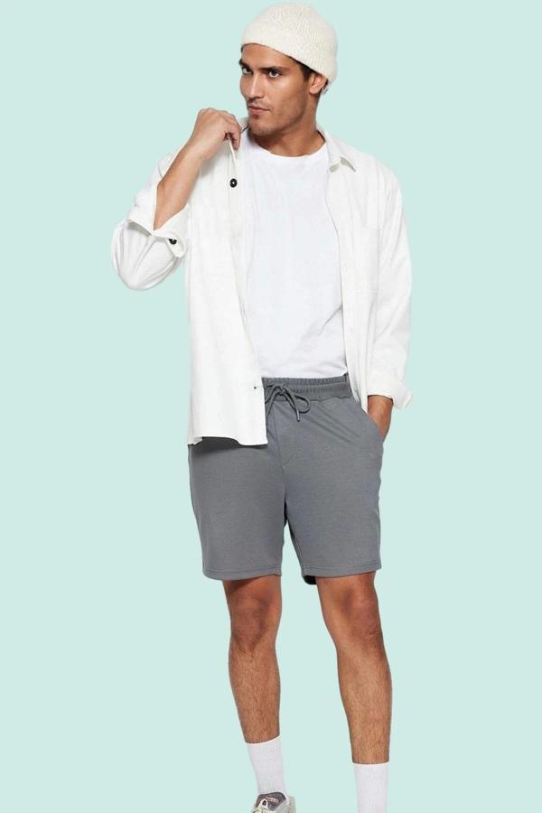 Erkek Casual Şort Slim Fit Renk Örme Kumaş Rahat Kesim Günlük Kullanım Yaz Aylarının Vazgeçilmezi - Image 1