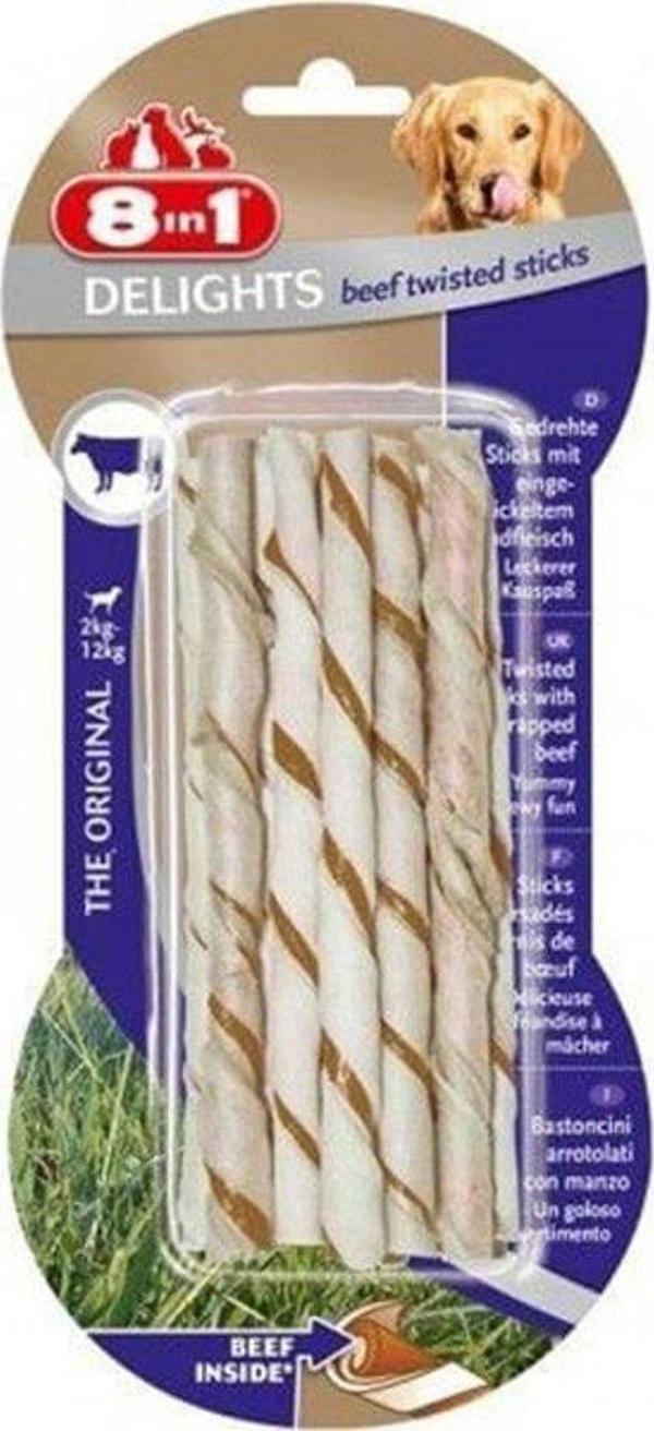 8 in 1 Beef Delight Twisted Sticks Köpek Kemiği Ödülü  - Image 1