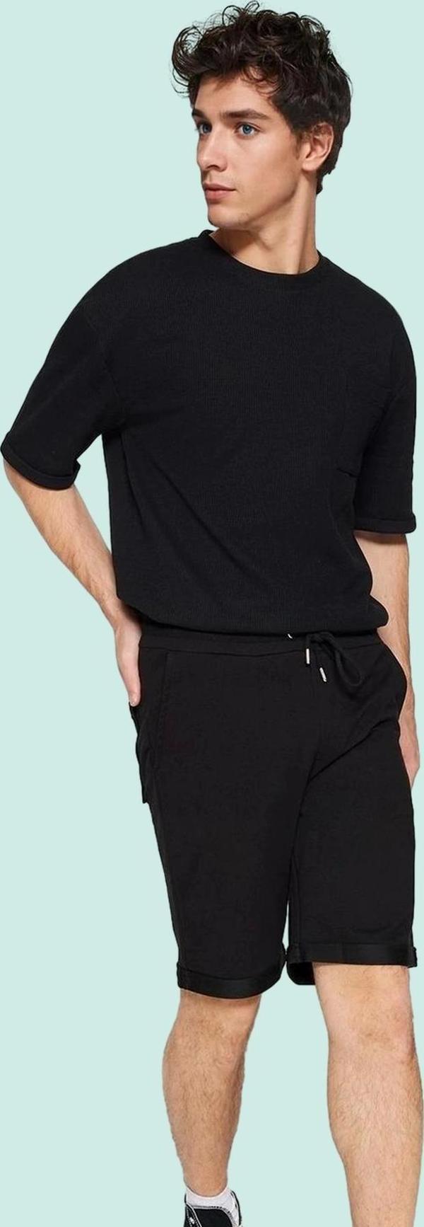 Erkek Pamuklu Şort Günlük Spor Yazlık Rahat Kombinler Hafta Sonu Yaz Aylarının Vazgeçilmezi - Image 1