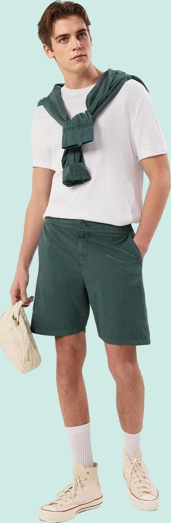 Erkek Yazlık Kısa Şort Pamuk Dokuma Kumaş Rahat Loose Fit Günlük Kullanım İçin Özel Günler - Image 1