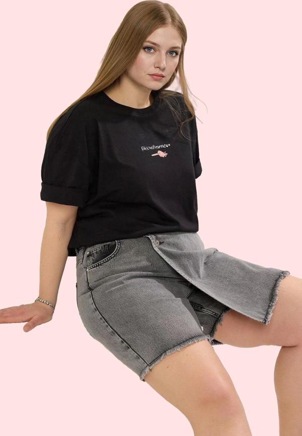Kadın Denim Yüksek Bel Şort Etek Pamuk Rahat Günlük Stil Hafta Sonu Yaz Aylarının Vazgeçilmezi - Image 1