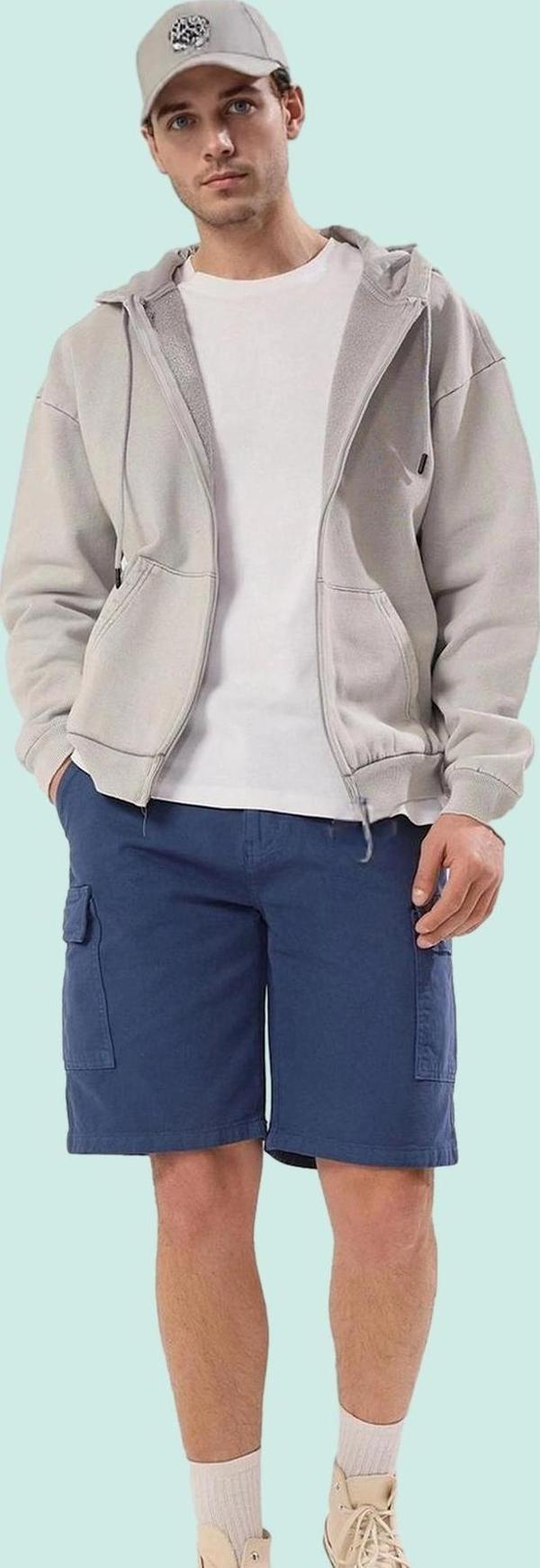 Erkek Pamuklu Denim Şort Rahat Geniş Paça Kısa Boy Günlük Kullanım İçin Ideal Modern Tasarım - Image 1