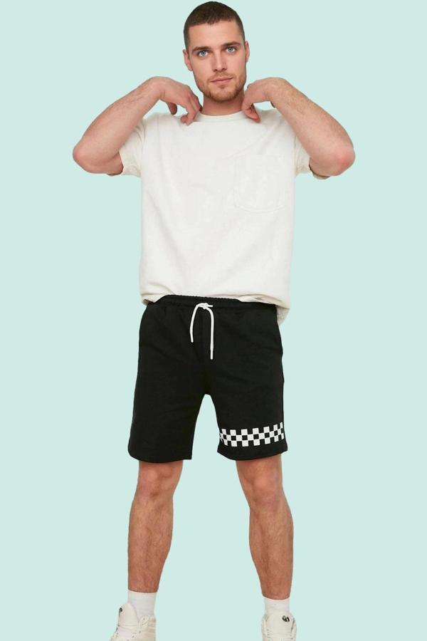 Erkek Yazlık Geometrik Baskılı Şort; Pamuk Polyester Casual Stil Günlük Kombinler Hafta Sonu - Image 1