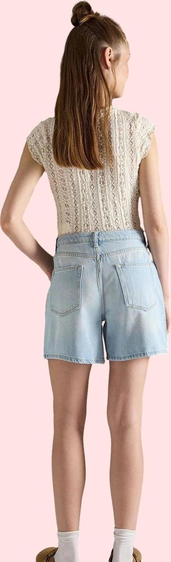 Kadın Pamuk Denim Bermuda Şort Rahat Günlük Yaz Stilleri Modern Tasarım Stilin Buluştuğu Yer - Image 1