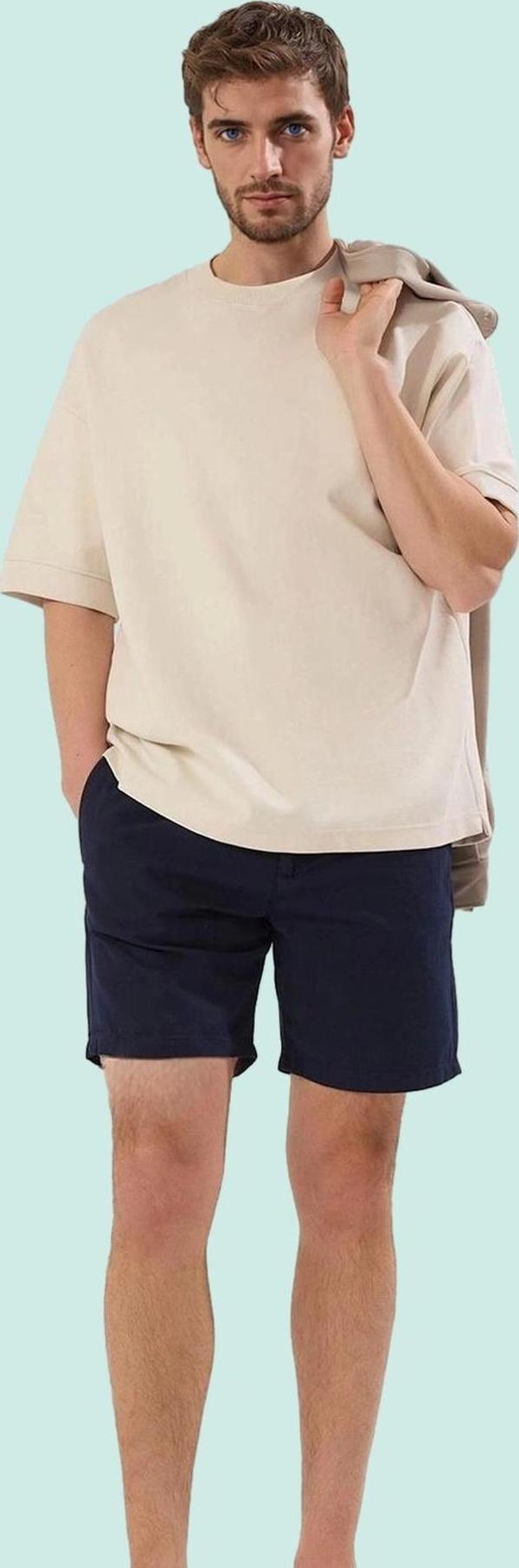 Erkek Yazlık Pamuklu Şort Straight Kalıp Normal Bel Renk Günlük Kullanım Dayanıklı Malzeme - Image 1