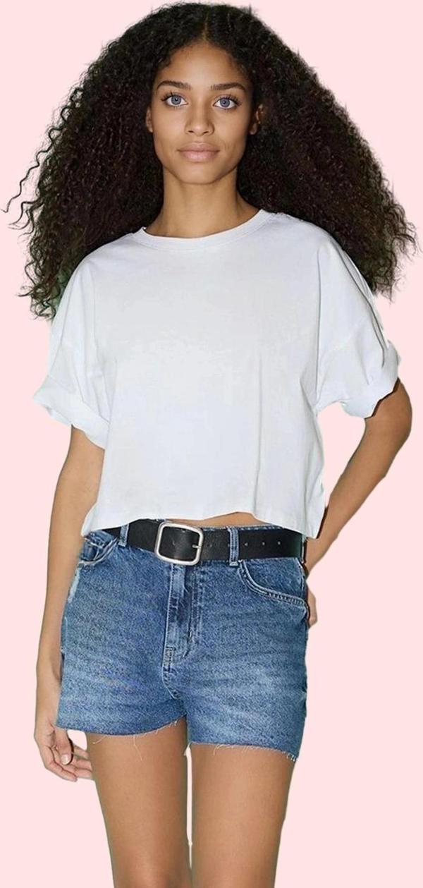 Kadın Pamuk Denim Mini Şort Normal Bel Düz Desen Rahat Günlük Kullanım Yaz Aylarının Vazgeçilmezi - Image 1