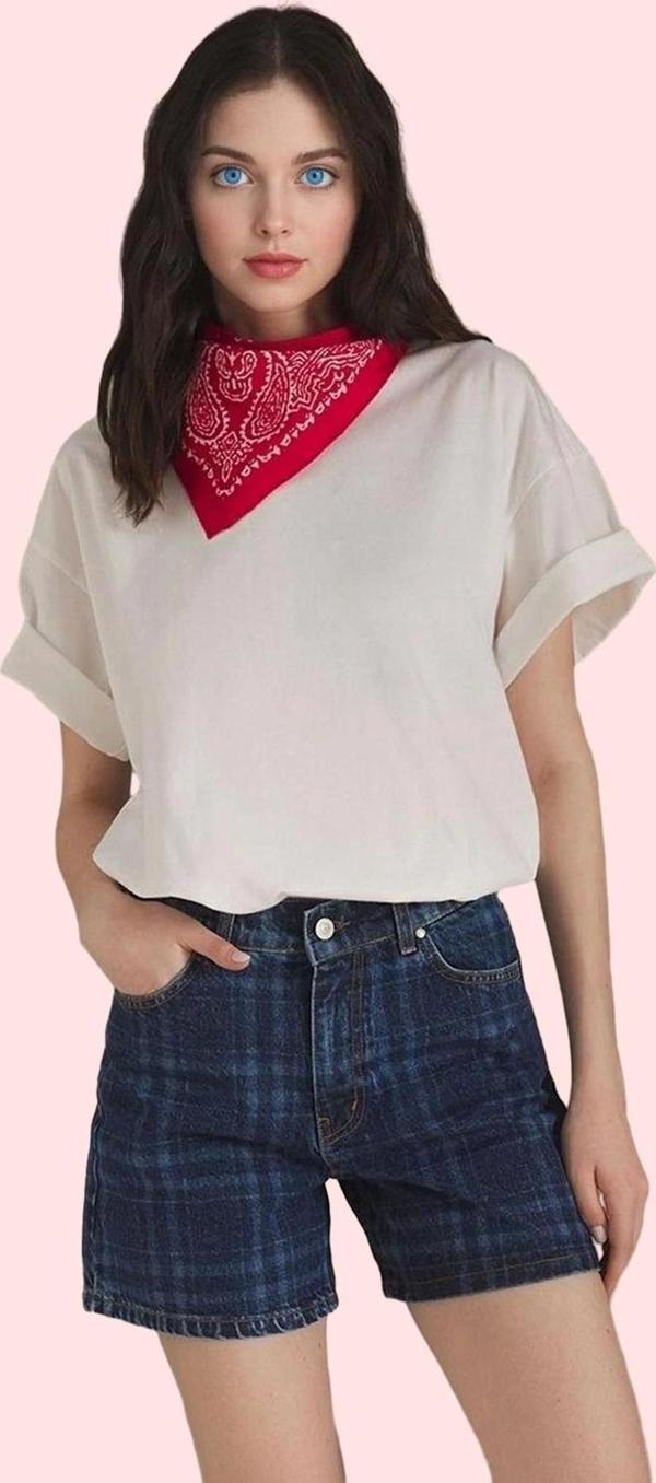Kadın Kısa Boy Denim Şort Pamuk Nefes Alan Kumaş Rahat Günlük Hafta Sonu Dayanıklı Malzeme - Image 1