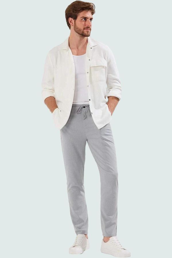 Erkek Dokuma Pantolon Boru Paça Slim Fit Günlük Kullanım İçin Hafta Sonu Dayanıklı Malzeme - Image 1