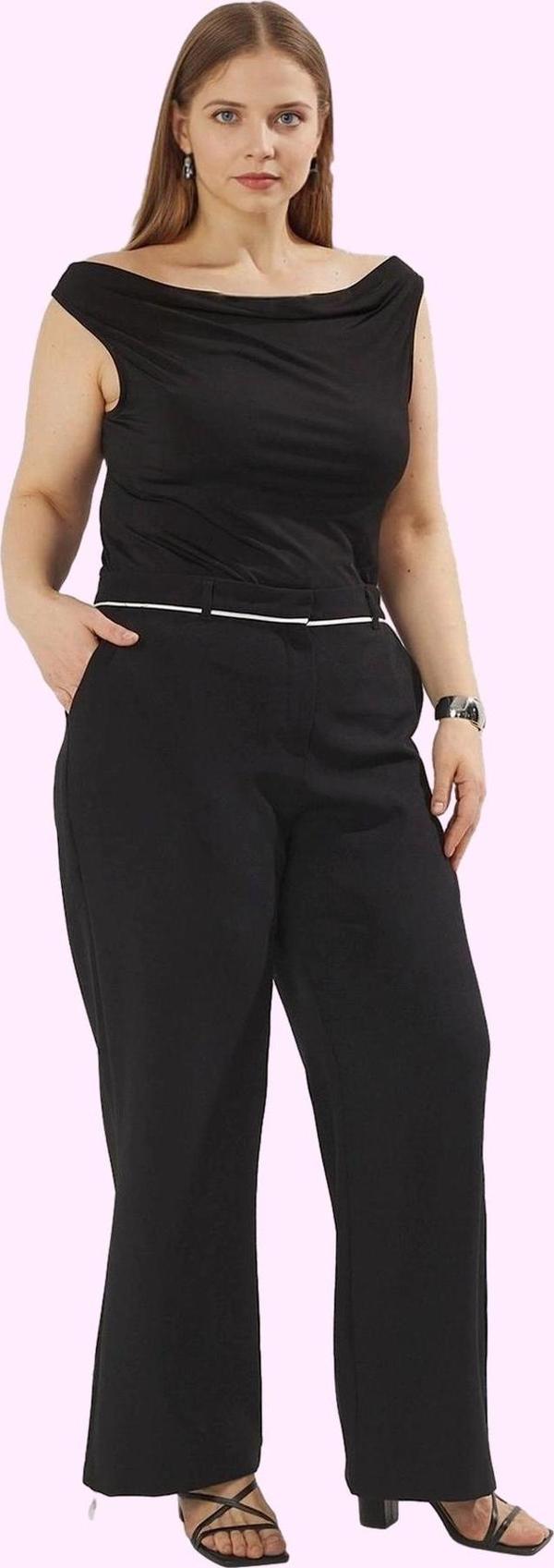 Kadın Düz Desen Yüksek Bel Boru Paça Uzun Pantolon Finike Dokuma Straight Günlük Kombinler - Image 1