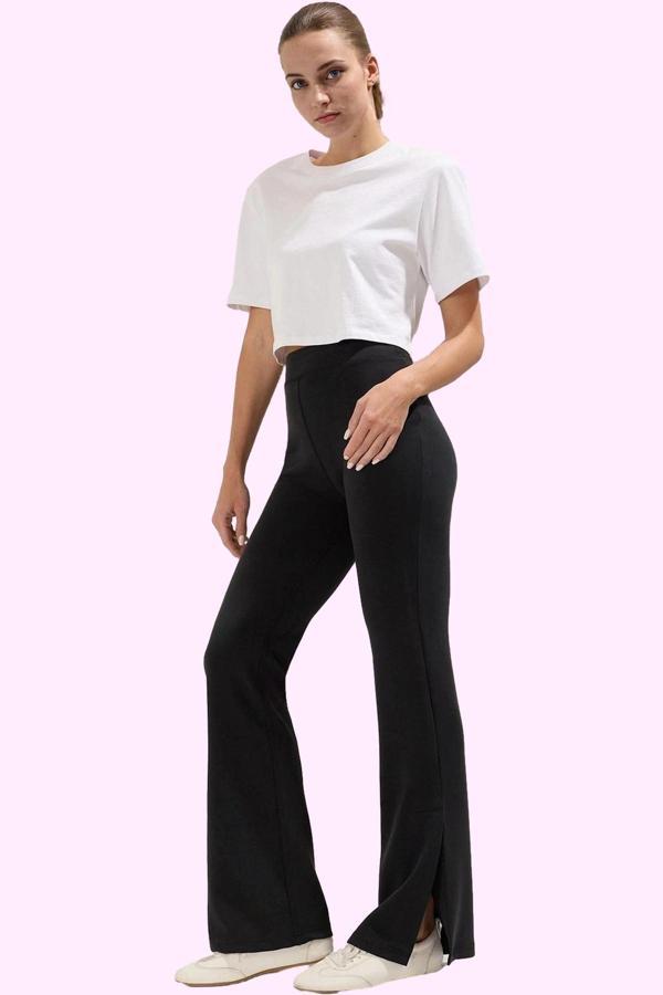 Kadın Modal Flare Pantolon Yüksek Bel Geniş Paça Casual Günlük Stil Yaz Aylarının Vazgeçilmezi - Image 1